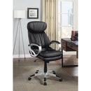 Leather, Executive-Style Office Chair, Black-Desks and Hutches-BLACK-JadeMoghul Inc.