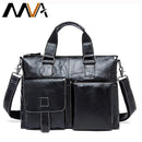 Leather Laptop Bag 14inch Genuine Leather Shoulder Bags Business Briefcase Handbag-260Ablack-China-JadeMoghul Inc.