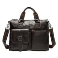 Leather Laptop Bag 14inch Genuine Leather Shoulder Bags Business Briefcase Handbag-260BUcoffeeyapi-China-JadeMoghul Inc.