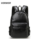 Leather School Backpack - Men Casual Bags-Brown-China-JadeMoghul Inc.