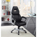 Leather, Sporty Executive High-Back Office Chair, Black-Desks and Hutches-BLACK-PLYWOOD-JadeMoghul Inc.