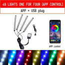 Led Car Foot Ambient Light With USB Cigarette Lighter Backlight Music Control App RGB Auto Interior Decorative Atmosphere Lights JadeMoghul Inc.