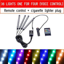 Led Car Foot Ambient Light With USB Cigarette Lighter Backlight Music Control App RGB Auto Interior Decorative Atmosphere Lights JadeMoghul Inc.