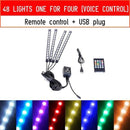 Led Car Foot Ambient Light With USB Cigarette Lighter Backlight Music Control App RGB Auto Interior Decorative Atmosphere Lights JadeMoghul Inc.