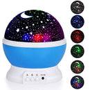 LED Projector Star Moon Night Light Sky Rotating Operated Nightlight Lamp For Children Kids Baby Bedroom Nursery Christmas Gift AExp