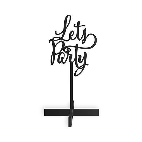 Let's Party Acrylic Sign - Black (Pack of 1)-Wedding Signs-JadeMoghul Inc.