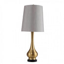 LIA Contemporary Table Lamp, Gold Base With White Shade-Table Lamps-Gold-Metal-JadeMoghul Inc.