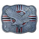 Licensed Sports Originals-Animals-Eagles - Soaring Eagle Enameled Belt Buckle-Jewelry & Accessories,Buckles,Enameled Buckles,-JadeMoghul Inc.