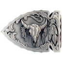 Licensed Sports Originals-Native American Inspired-Arrowhead - Buffalo Skull Antiqued Belt Buckle-Jewelry & Accessories,Buckles,Antiqued Buckles-JadeMoghul Inc.