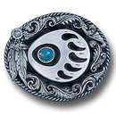 Licensed Sports Originals-Native American Inspired-Wildlife - Grizzly Claw (Diamond Cut) Enameled Belt Buckle-Jewelry & Accessories,Buckles,Enameled Buckles,-JadeMoghul Inc.