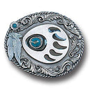 Licensed Sports Originals-Native American Inspired-Wildlife - Western Claw with Stone Enameled Belt Buckle-Jewelry & Accessories,Buckles,Enameled Buckles,-JadeMoghul Inc.