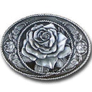 Licensed Sports Originals-Western-Fashion - Western Rose Antiqued Belt Buckle-Jewelry & Accessories,Buckles,Antiqued Buckles-JadeMoghul Inc.