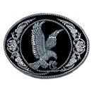 Licensed Sports Originals-Western-Wildlife - Eagle with Western Scroll Enameled Belt Buckle-Jewelry & Accessories,Buckles,Enameled Buckles,-JadeMoghul Inc.