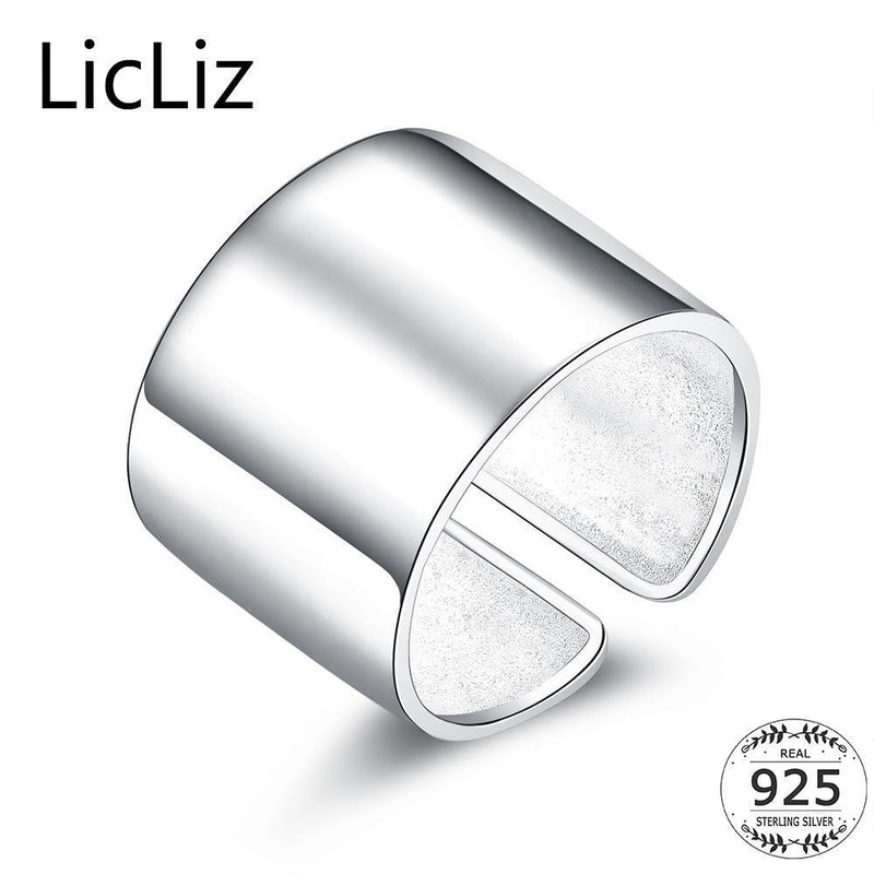 LicLiz 925 Sterling Silver Adjustable Ring For Women Rings Fingers Men Plain Open Party Jewelry Joyas de Plata 925 Bijoux LR0329--JadeMoghul Inc.