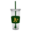 Lidded Cold Cup with Straw-Oakland Athletics-Party Goods/Housewares-JadeMoghul Inc.
