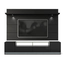 Lighting LED Lighting - Black Gloss TV Stand and Floating Wall TV Panel with LED Lights HomeRoots