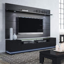 Lighting LED Lighting - Black Gloss TV Stand and Floating Wall TV Panel with LED Lights HomeRoots