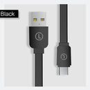 LINGCHEN USB C USB Type C Cable for Galaxy S9 S8 Note 8 Flat USB-C Type-C Charger Cable For Xiaomi 6 Mi5 Huawei P10 P9 Oneplus 3-Black-25CM-JadeMoghul Inc.