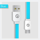 LINGCHEN USB C USB Type C Cable for Galaxy S9 S8 Note 8 Flat USB-C Type-C Charger Cable For Xiaomi 6 Mi5 Huawei P10 P9 Oneplus 3-Blue-25CM-JadeMoghul Inc.