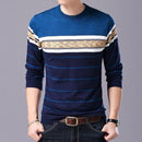 Liseaven Men Sweater O-Neck Casual Striped Sweaters Autumn Winter Brand Mens Pullovers-Blue-XXL-JadeMoghul Inc.