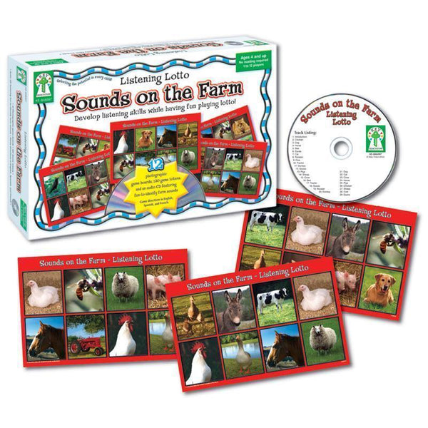 LISTENING LOTTO SOUNDS ON THE FARM-Learning Materials-JadeMoghul Inc.