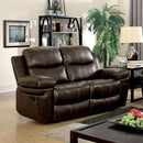 Listowel Leatherette Comfy Love Seat , Brown-Loveseats-Brown-Bonded Leather Match-JadeMoghul Inc.