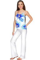 Little Aurora Ella V-Neck Camisole - Women-Aurora-XS-White/Blue-JadeMoghul Inc.