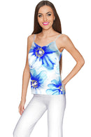 Little Aurora Ella V-Neck Camisole - Women-Aurora-XS-White/Blue-JadeMoghul Inc.