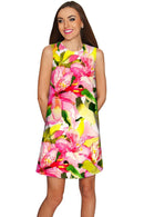 Little Havana Flash Adele Vacation Chic Shift Dress - Women-Havana Flash-XS-Green/Pink/Yellow-JadeMoghul Inc.