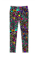 Little In a Joyful Mood Printed Performance Legging - Women-In a Joyful Mood-XS-Pink/Yellow/Black-JadeMoghul Inc.