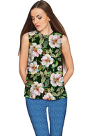Little Queen of Flowers Emily Green Floral Party Top - Women-Queen of Flowers-XS-Green/White-JadeMoghul Inc.