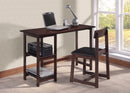 Vance Desk & Chair, Black & Espresso, 2 Piece Pack