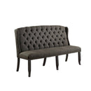 Living Room Furniture Tufted High Back 3-Seater Love Seat Bench With Nailhead Trims, Gray Benzara