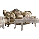 Living Room Furniture Vintage Fabric and Wood Sofa with 6 Pillows,Brown Benzara