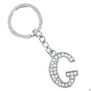 LNRRABC Fashion New Crystal Rhinestones Alphabet Keyring Initial Letter Key Ring Chain Unisex Keychain 26 Letters-G-JadeMoghul Inc.