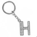 LNRRABC Fashion New Crystal Rhinestones Alphabet Keyring Initial Letter Key Ring Chain Unisex Keychain 26 Letters-H-JadeMoghul Inc.