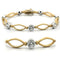 Gold Bracelet For Women LO1154 Matte Gold & Rhodium Brass Bracelet with CZ