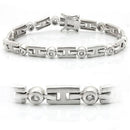 Bangle Bracelet LO1163 Matte Rhodium & Rhodium Brass Bracelet with CZ