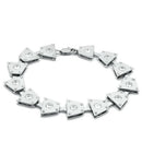 Bangle Bracelet LO2003 Matte Rhodium & Rhodium Brass Bracelet with CZ