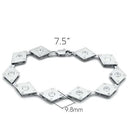 Bangle Bracelet LO2006 Matte Rhodium & Rhodium Brass Bracelet with CZ