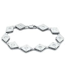 Bangle Bracelet LO2006 Matte Rhodium & Rhodium Brass Bracelet with CZ