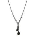 Charm Necklace LO3690 Ruthenium Brass Necklace with Synthetic