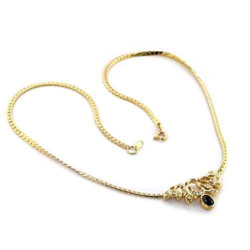 Gold Necklace For Women LO369 Gold Brass Necklace with Top Grade Crystal
