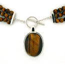 Silver Necklace LOA278 Rhodium 925 Sterling Silver Necklace with Semi-Precious