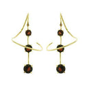Gold Drop Earrings LOA438 Gold 925 Sterling Silver Earrings in Smoky Topaz