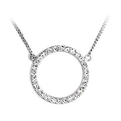Crystal Necklace LOA478 Rhodium Brass Necklace with Top Grade Crystal