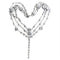 Silver Necklace LOA554 Rhodium 925 Sterling Silver Necklace with CZ