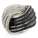 Simple Silver Ring LOAS1097 Rhodium + Ruthenium 925 Sterling Silver Ring