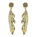 Gold Earrings For Girls LOAS1313 Gold 925 Sterling Silver Earrings with CZ