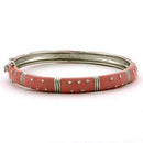Silver Bangles LOAS811 Rhodium 925 Sterling Silver Bangle with Epoxy